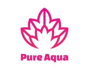 Pink Lotus Line Art logo design