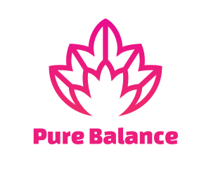 Pink Lotus Line Art logo design