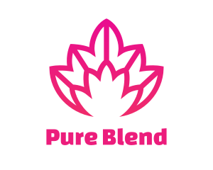 Pink Lotus Line Art logo design