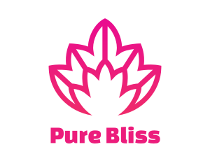 Pink Lotus Line Art logo design