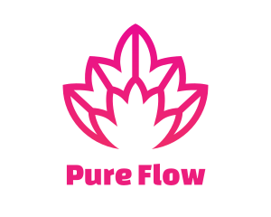 Pink Lotus Line Art logo design