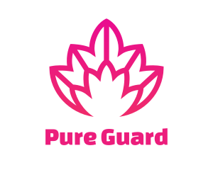 Pink Lotus Line Art logo design