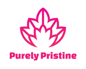 Pink Lotus Line Art logo design