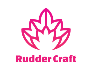 Pink Lotus Line Art logo design