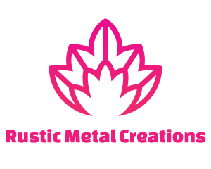 Pink Lotus Line Art logo design