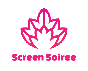 Pink Lotus Line Art logo design