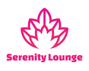 Pink Lotus Line Art logo design