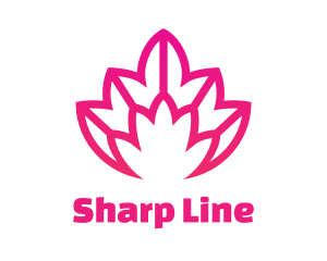 Pink Lotus Line Art logo design