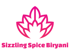 Pink Lotus Line Art logo design