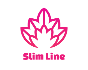 Pink Lotus Line Art logo design