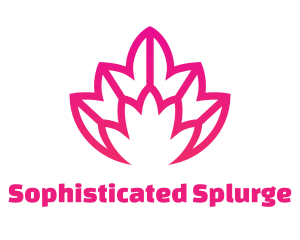 Pink Lotus Line Art logo design