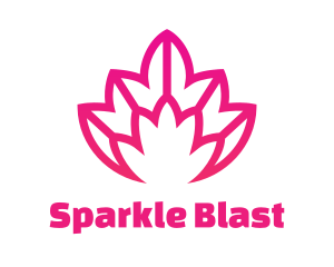 Pink Lotus Line Art logo design