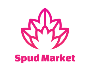 Pink Lotus Line Art logo design