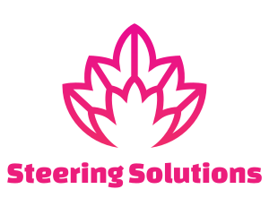 Pink Lotus Line Art logo design