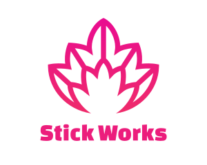 Pink Lotus Line Art logo design