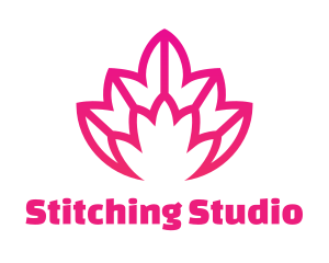 Pink Lotus Line Art logo design