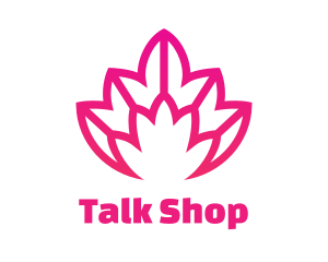 Pink Lotus Line Art logo design