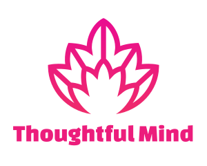 Pink Lotus Line Art logo design