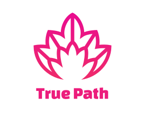 Pink Lotus Line Art logo design