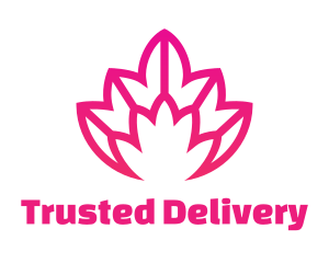 Pink Lotus Line Art logo design