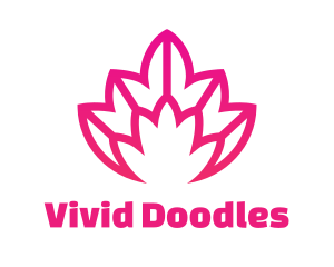 Pink Lotus Line Art logo design