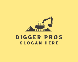 Mountain Digging Excavator logo design