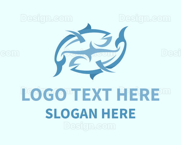 Abstract Fishes Fishery Logo