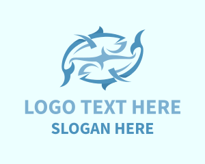 Abstract Fishes Fishery logo