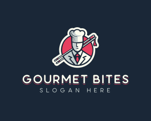 Gourmet Chef Chopsticks logo design