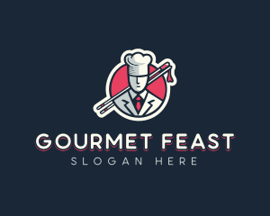 Gourmet Chef Chopsticks logo design