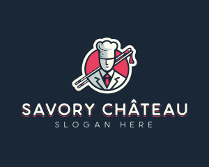 Gourmet Chef Chopsticks logo design