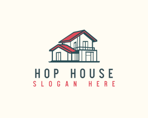 Roof House Builder logo design