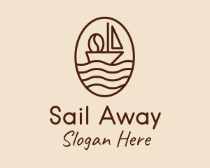 Coffee Bean Sail  logo design