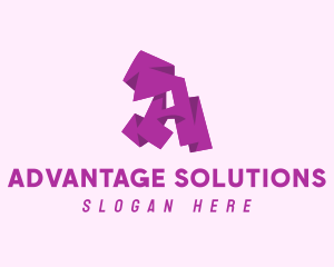 Purple Letter A logo design