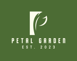 Gardening Leaf Letter P logo design