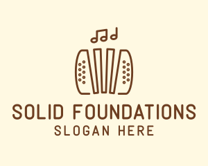 Music Accordion Instrument Logo