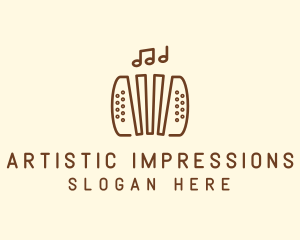 Music Accordion Instrument logo design