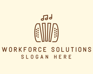 Music Accordion Instrument logo design