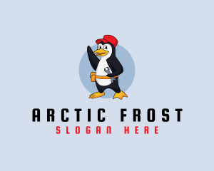 Cute Maintenance Penguin logo design