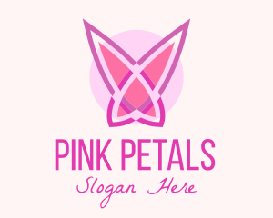 Pink Butterfly Wings logo design