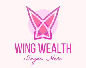 Pink Butterfly Wings logo design