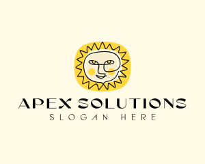 Happy Sun Face logo design