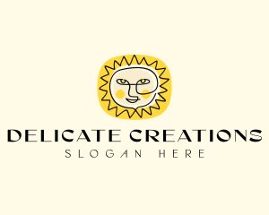 Happy Sun Face logo design