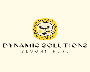 Happy Sun Face logo design