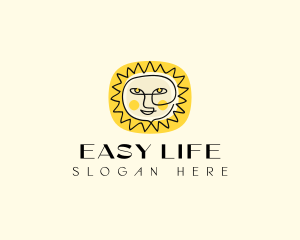 Happy Sun Face logo design