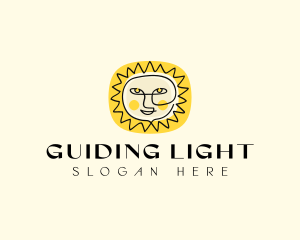 Happy Sun Face logo design