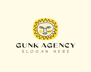 Happy Sun Face logo design