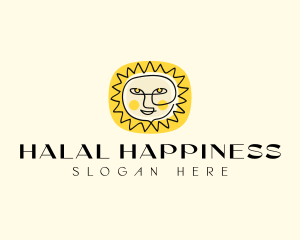 Happy Sun Face logo design