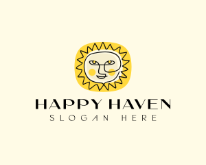 Happy Sun Face logo design