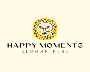 Happy Sun Face logo design